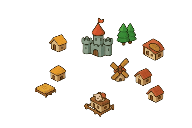 Village without background